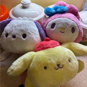 Hello Kitty and Friends Sweethearts Trio Pink, Yellow, White Stuffed Plushies